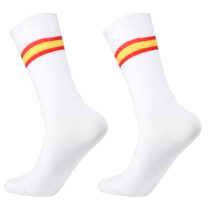 Aero Cycling Anti Slip Silicone Socks Men Breathable Sports Cycling Running Socks