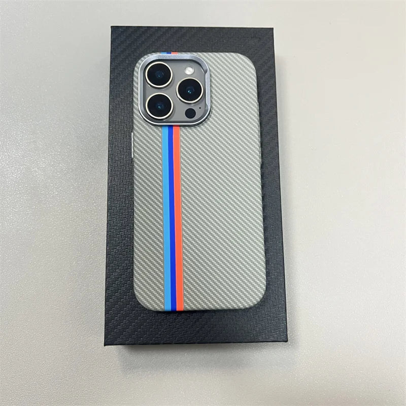 Geometric Carbon Fiber 3D Magnetic Hard iPhone Case