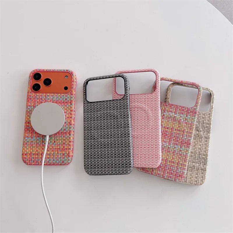 Weave Pattern Magnetic Anti Drop Heat Dissipation Scratch Resistant iPhone Case