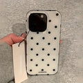 Minimalist Black White Polka Dot Silicone iPhone Case