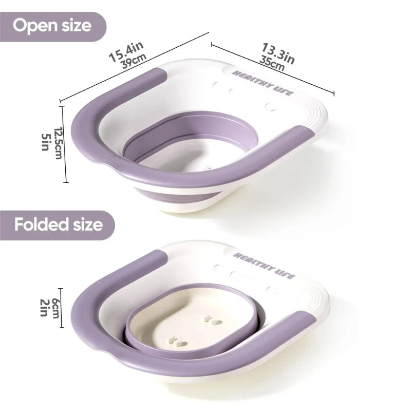 Portable Foldable Sitz Bath Basin for Toilet Pregnancy Hemorrhoid Care