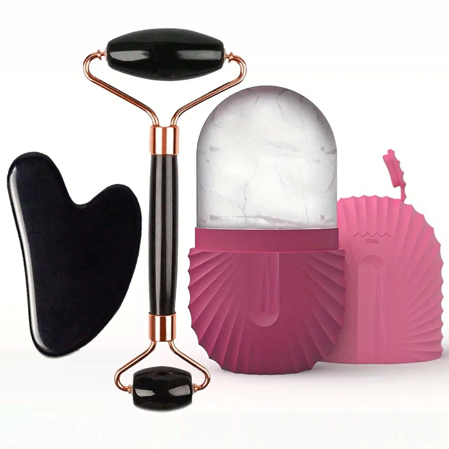 Ice Face Roller Gua Sha Skincare Tool Set