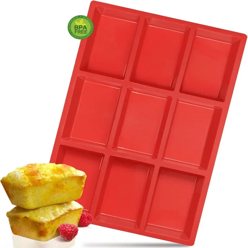 Silicone Mini Loaf Pan with 9 Cavities