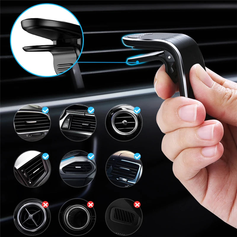 Magnetic Car Phone Holder Air Vent Clip 360 Degree Rotation Mobile Mount