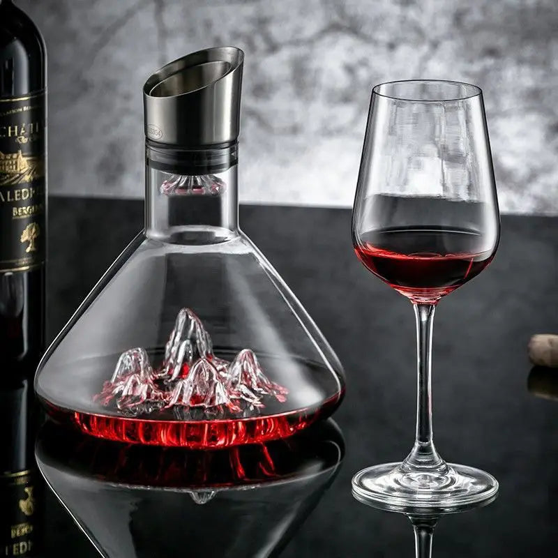 1500ml Crystal Whiskey Decanter Lead Free Glass Wine Carafe Thick Bar Accessory