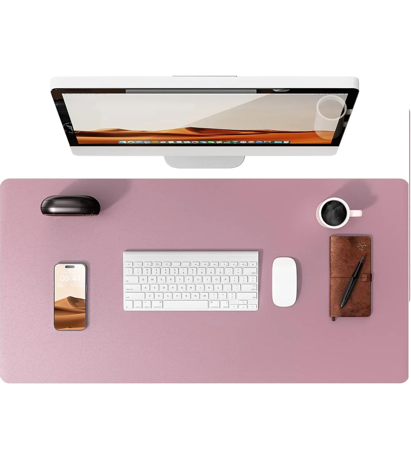 Large PU Leather Desk Mat Mouse Pad Non Slip Office Laptop Desk Protector