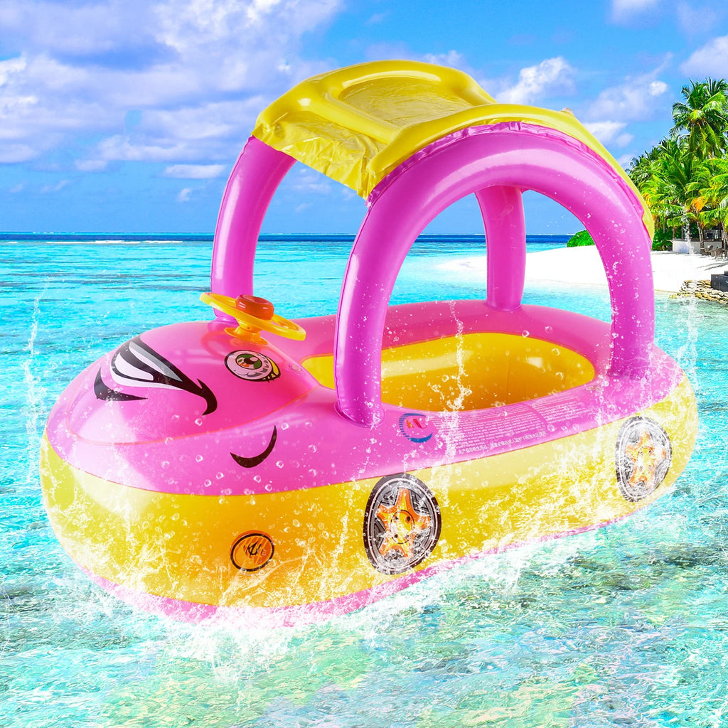 Kids Car Shape Swim Float Baby Swimming Ring Pool Float Toddler Beach Toy