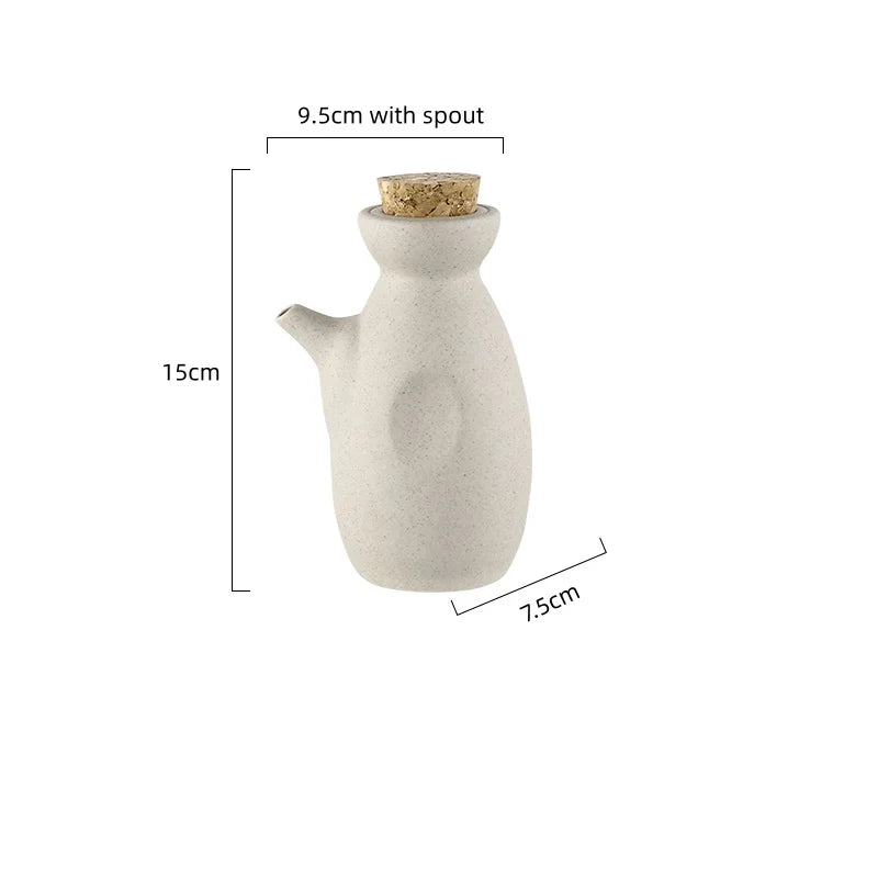 Ceramic Seasoning Jar with Bamboo Lid Spoon Japanese Spice Container Kitchen Storage