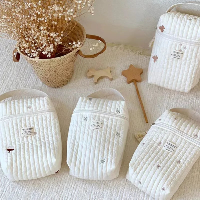 Quilted Baby Diaper Caddy Portable Stroller Nappy Bag Organizer