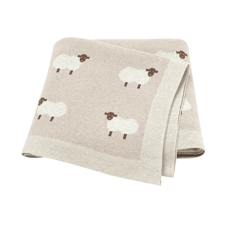 Knitted Baby Cotton Blanket Newborn Swaddle Wrap