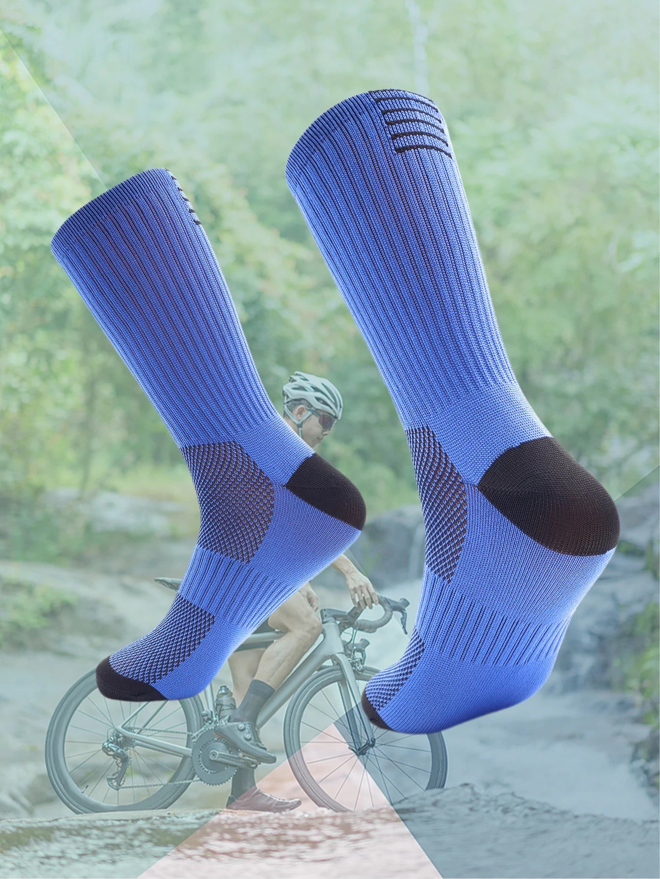 Compression Cycling Crew Socks Breathable Sports Running Hiking Bike Socks 1 Pair