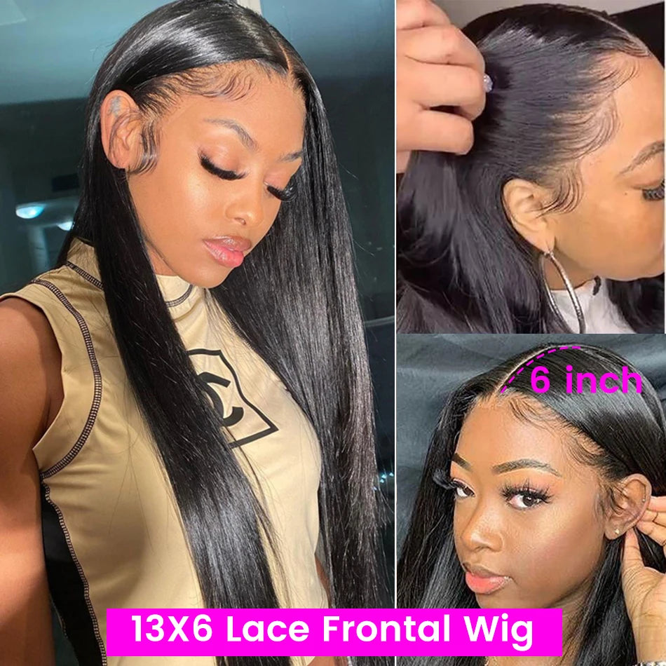 Straight Human Hair Wig – HD Lace Front Glueless Wig for Women