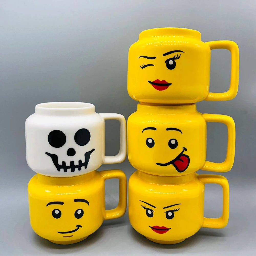 Cartoon Ceramic Mug 250ml Cute Face Coffee Tea Cup