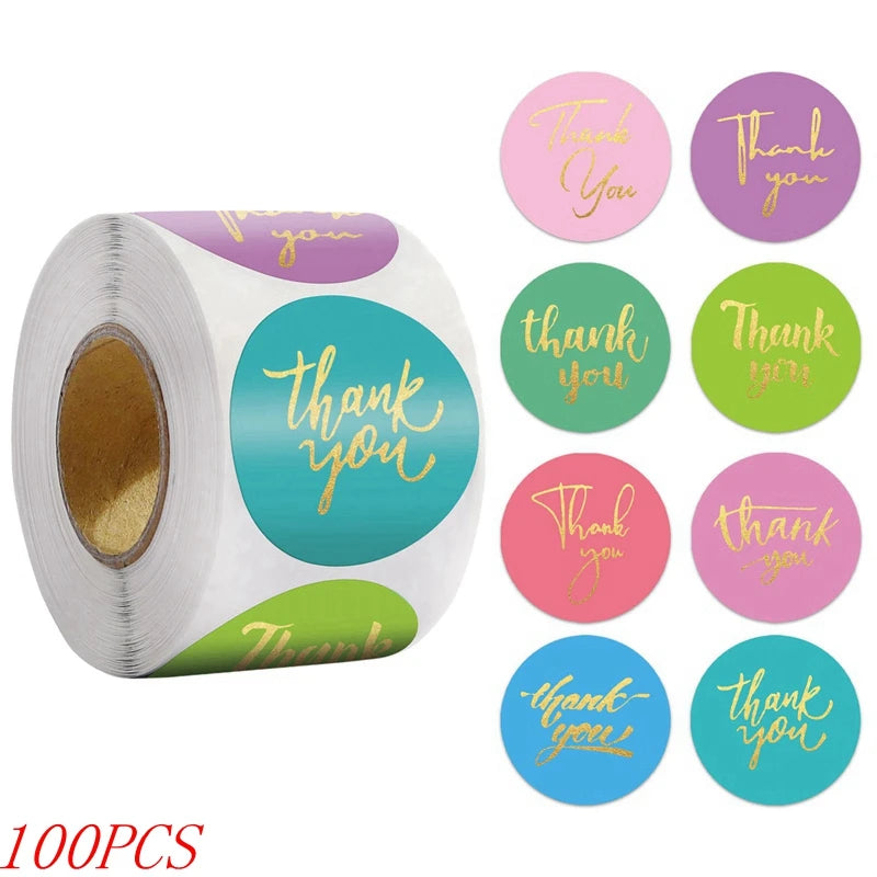 Thank You Stickers Roll – Elegant Packaging Labels for Small Business & Gift Wrapping