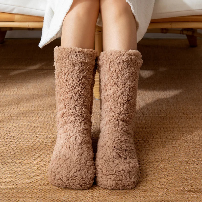 Women’s Thermal Velvet Slipper Socks Warm Non Slip Winter Home Socks