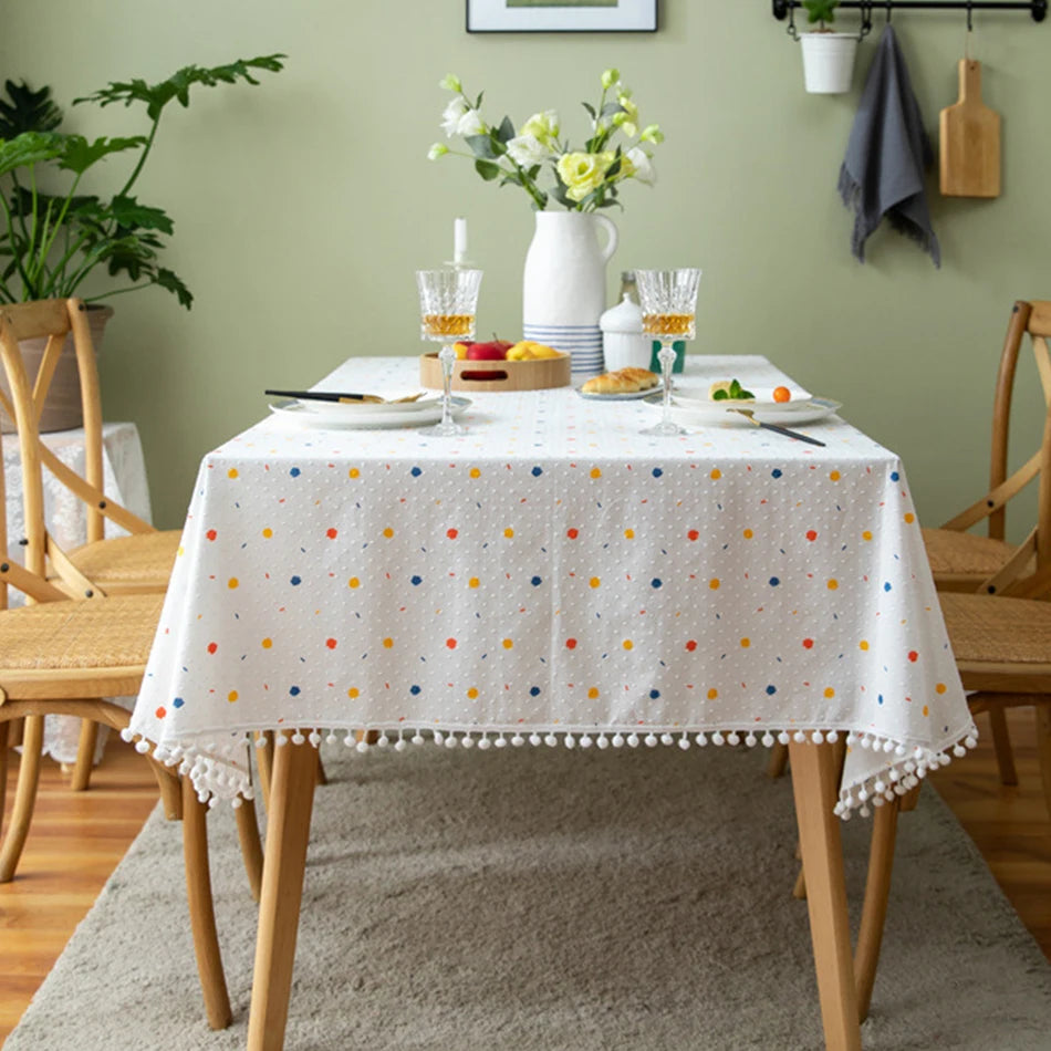 Daisy Cotton Floral Rectangle Tablecloth Kitchen Dining Table Cove