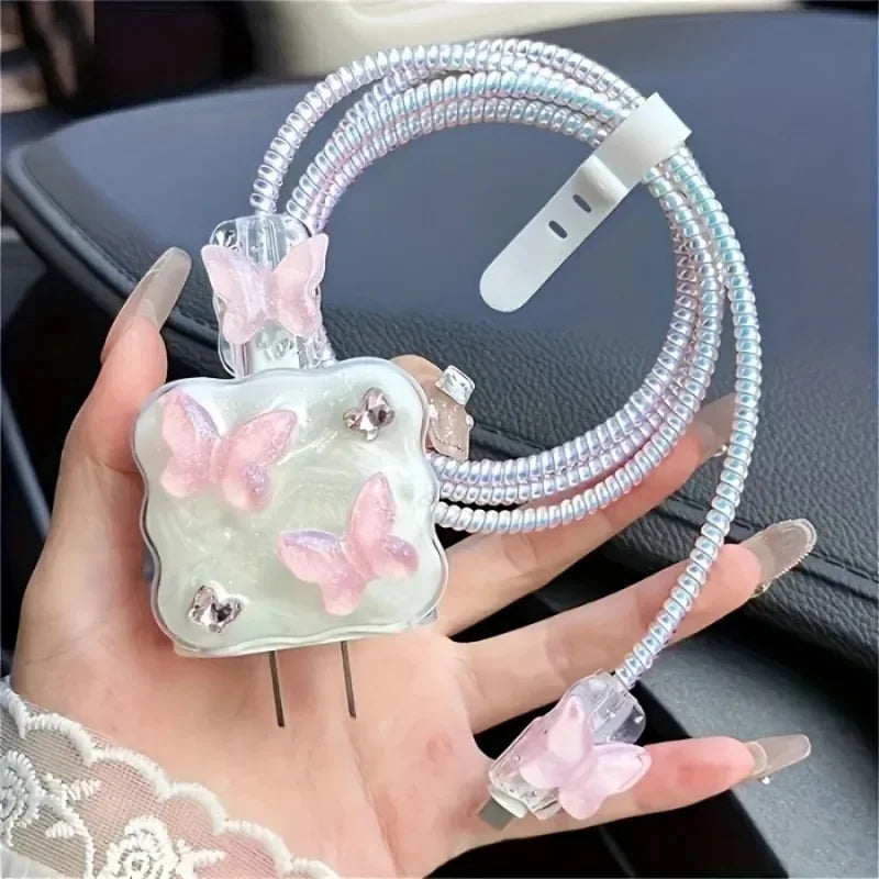 Butterfly Charger Cable Protector Case for iPhone Fast Charging Cable Winder Anti Break
