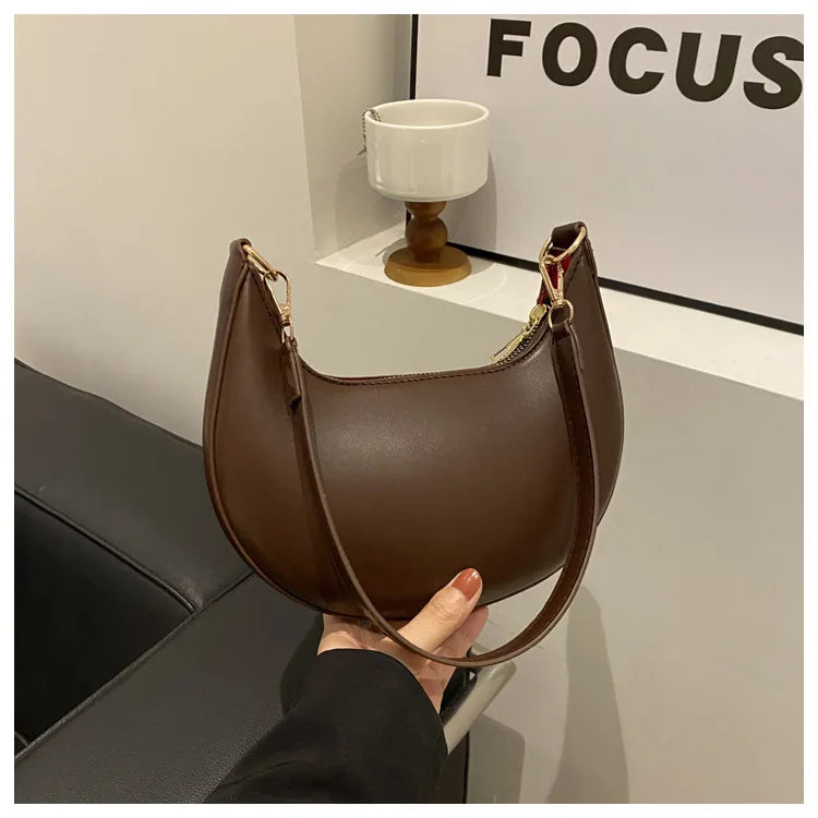 Women Moon Shoulder Bag Luxury Crescent Handbag Fashion Underarm Purse