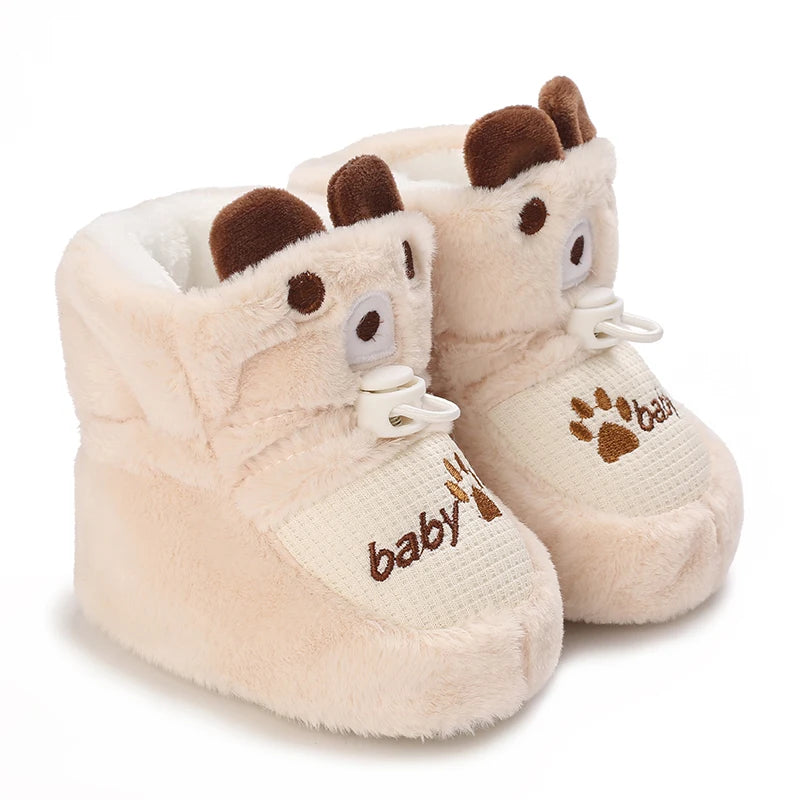 Newborn Cartoon Winter Boots Soft Sole Warm Baby Walking Shoes