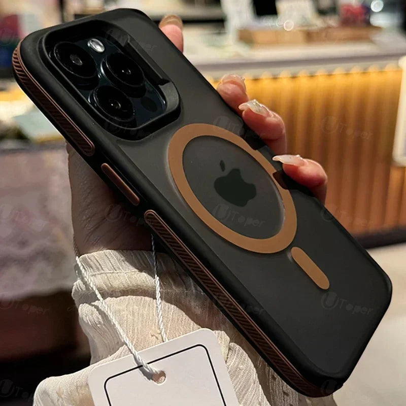 Bicolor Matte Frosted Magnetic Shockproof iPhone Case