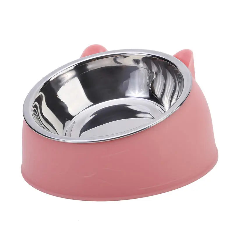 Inclined Stainless Steel Cat Bowl for Cats and Dogs