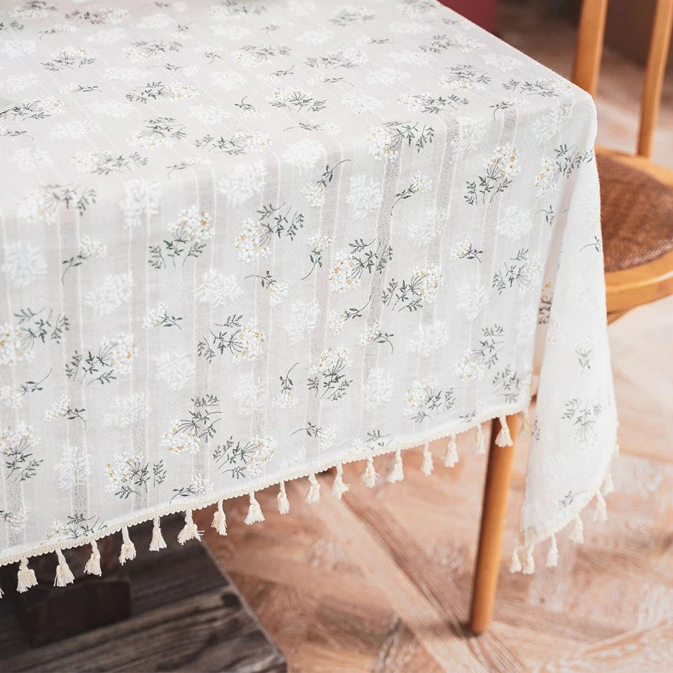 Daisy Cotton Floral Rectangle Tablecloth Kitchen Dining Table Cove