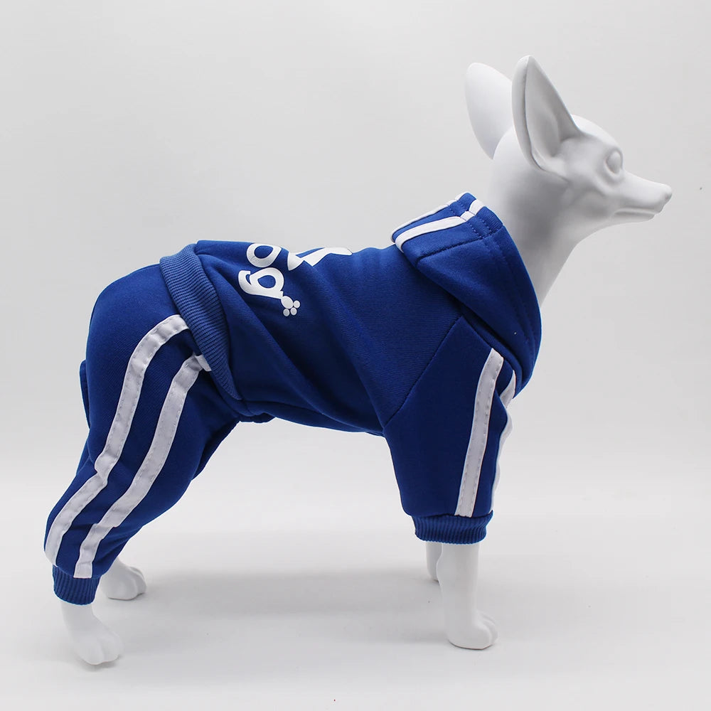 Cute Dog Hoodie Jumpsuit – Sport Outfit for Small Dogs