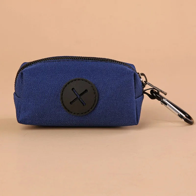 Canvas Dog Poop Bag Holder with Carabiner Clip Outdoor Waste Bag Dispenser