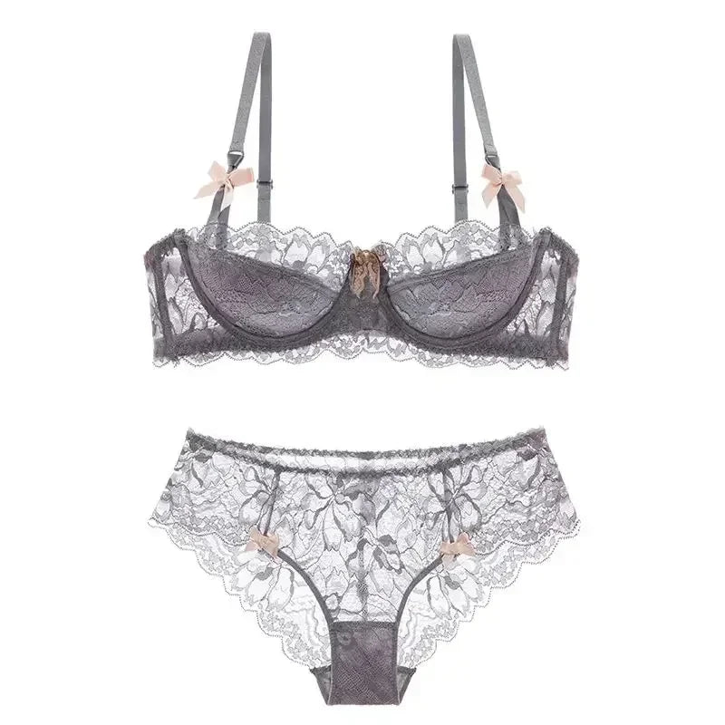 Women Lace Push Up Bra and Underwear Set