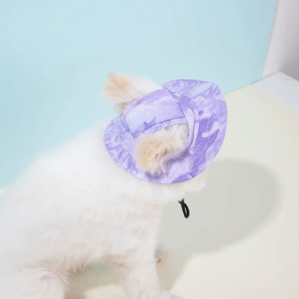Adjustable Pet Baseball Cap with Ear Holes for Small Medium Dogs Cats