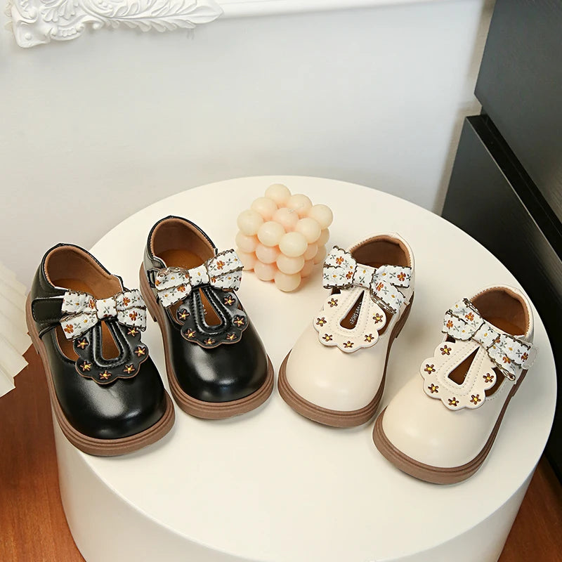 Girls Bow T Strap Oxford Shoes Soft Princess Dress Shoes for Kids