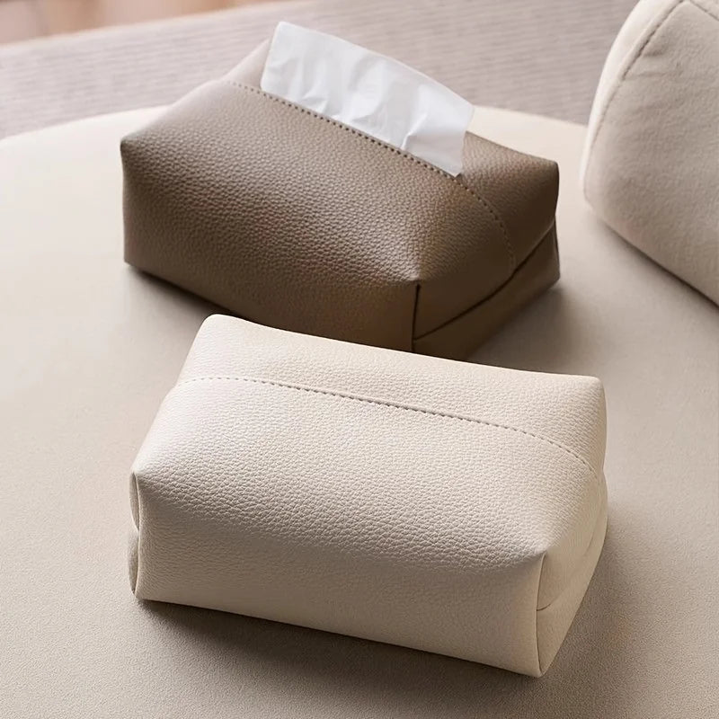 Leather Tissue Box Square Modern Cover for Bathroom Home Decor