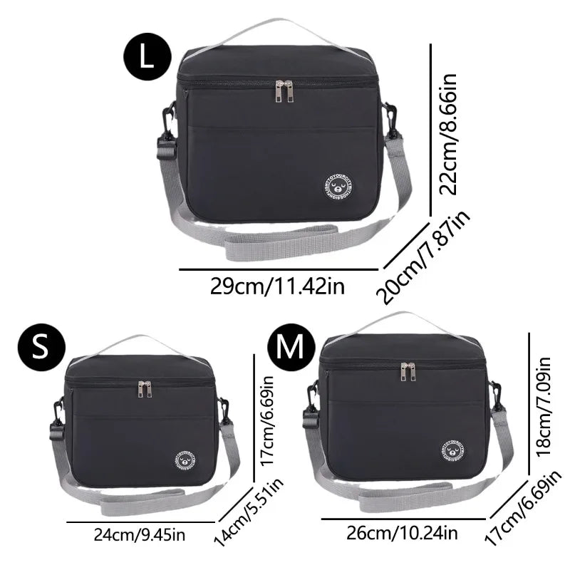 Insulated Lunch Bag Waterproof Thermal Food Container Large Capacity Adjustable Shoulder Strap Lunch Box