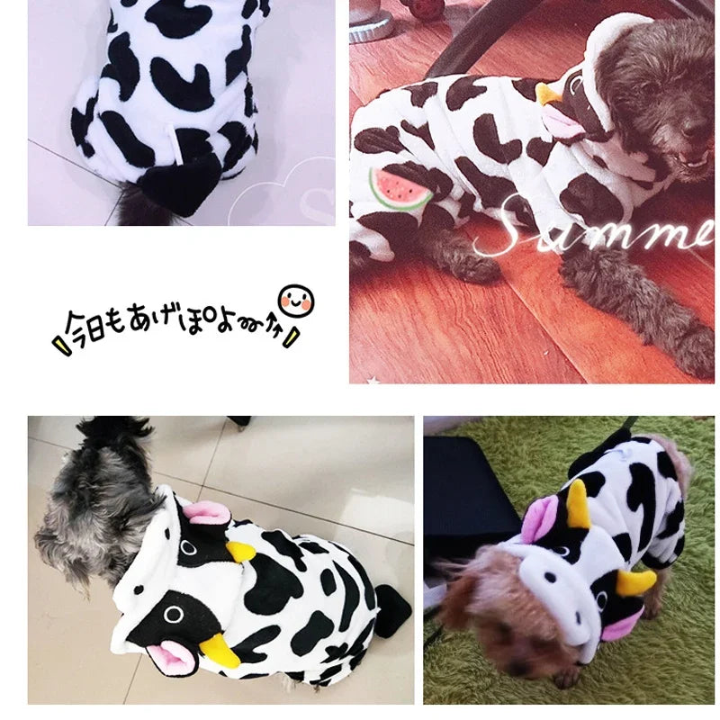 Soft Warm Fleece Dog Jumpsuit Hoodie Pet Clothes Small Dogs Cats Costume Coat