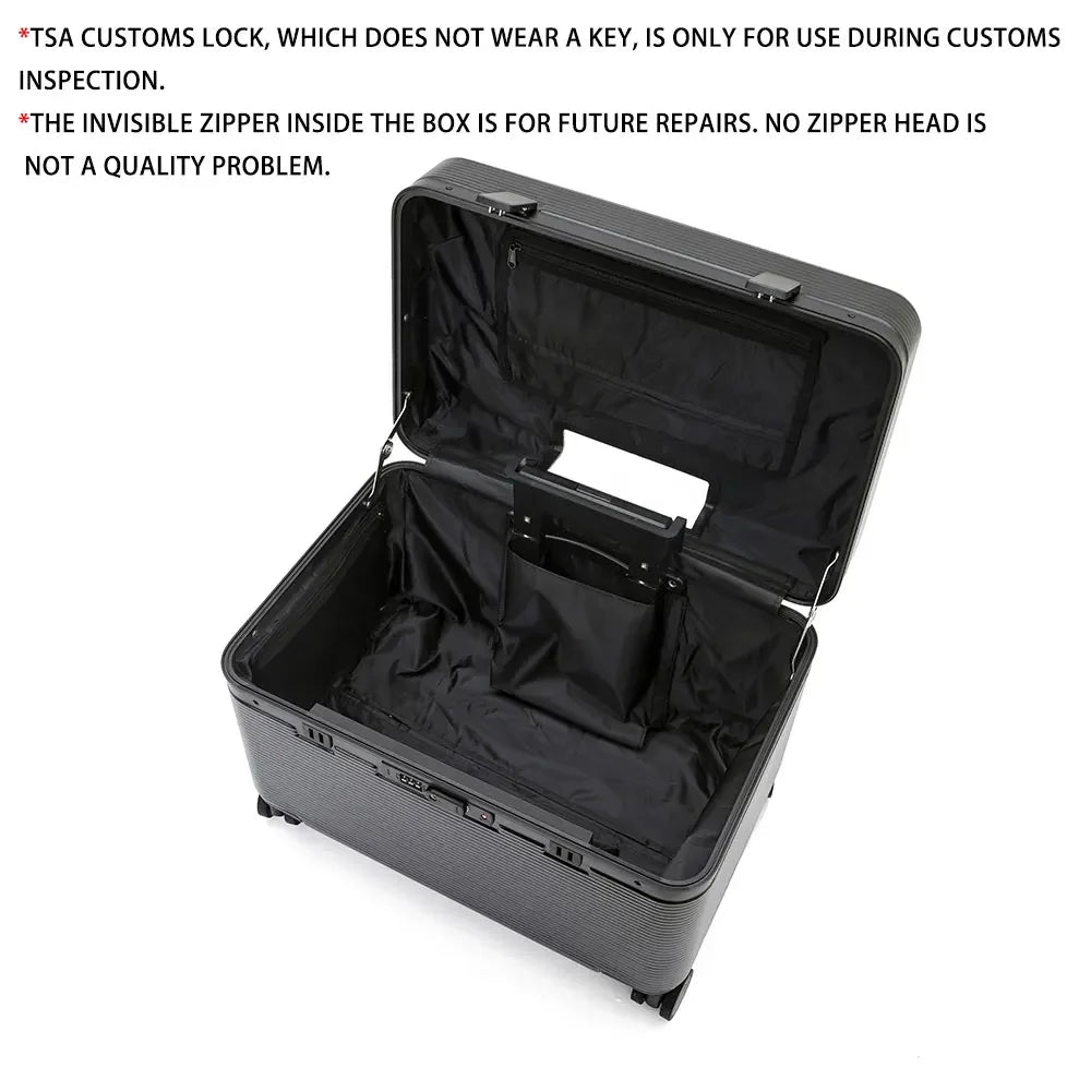 Aluminum Frame Carry On Suitcase ABS Trolley Luggage with Spinner Wheels