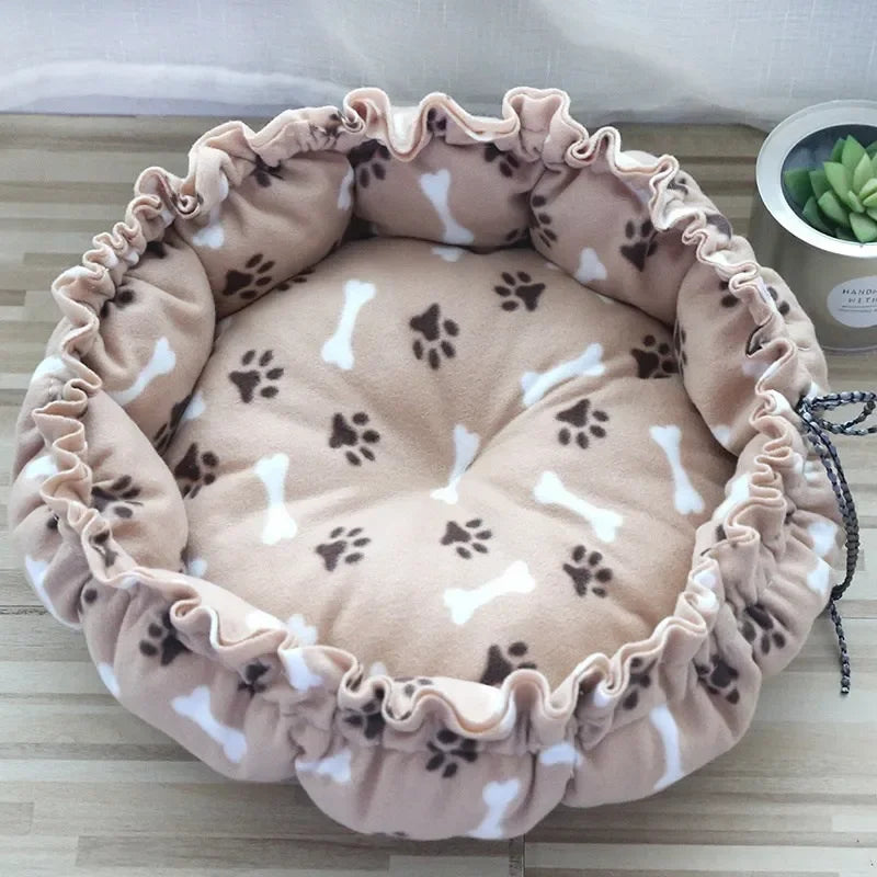 Adjustable Pet Bed Warm Fleece Cat Dog Nest