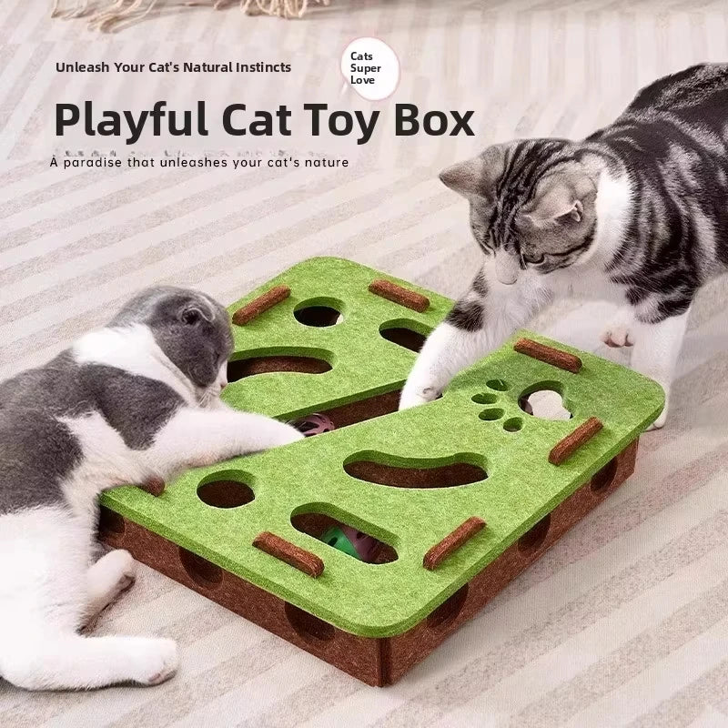 Cat Puzzle Toy Box – Interactive IQ Training Game for Indoor Cats