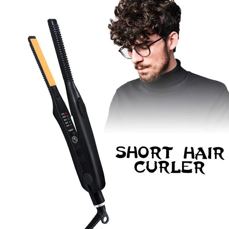 2-in-1 Hair Straightener Curler Ceramic Flat Iron Short Hair Beard Styling Tool