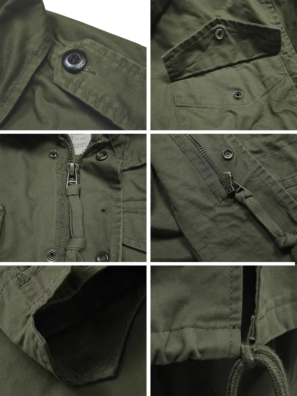 Men Military Field Jacket Retro Cotton Multi Pocket Zipper Coat
