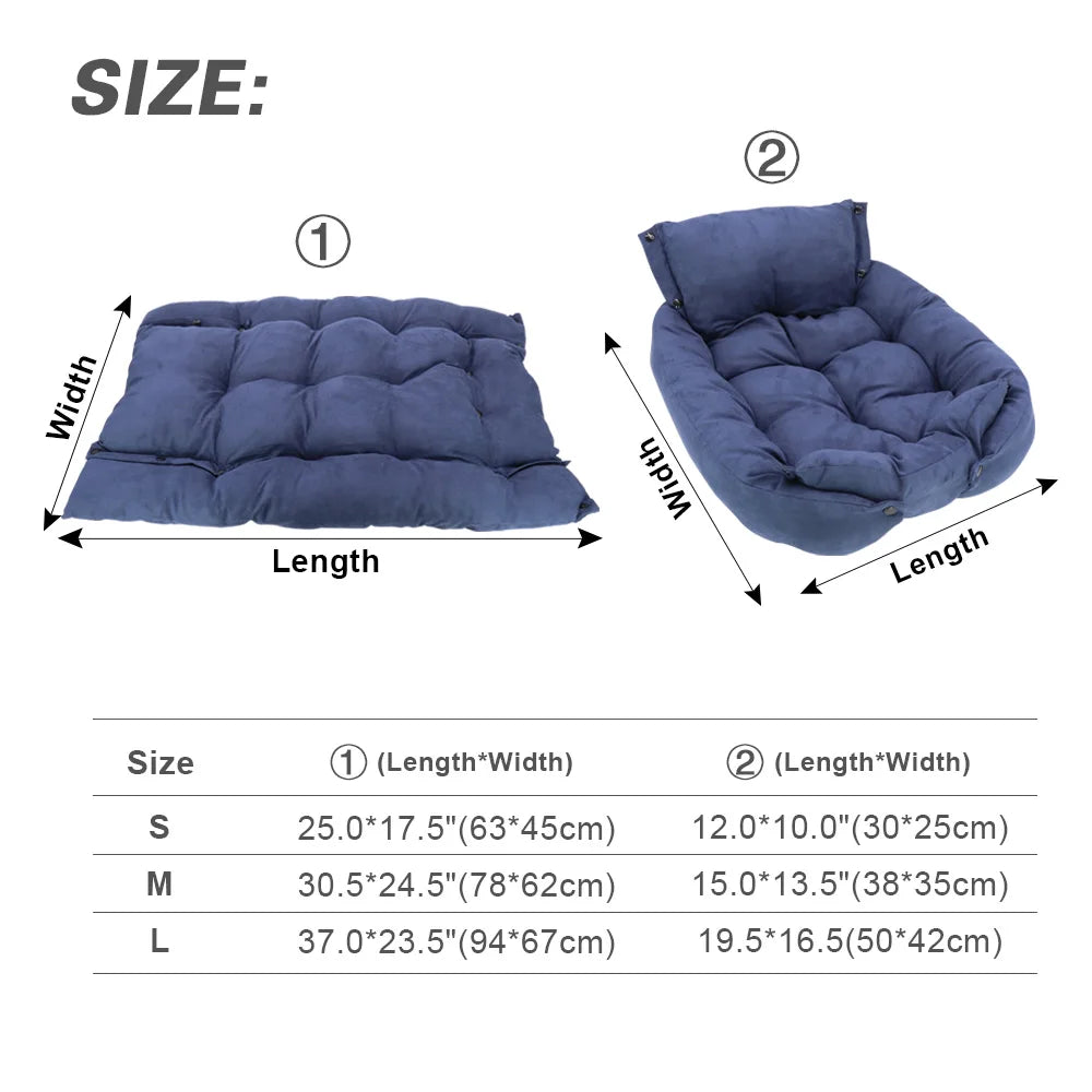 Warm Dog Sofa Bed Winter Pet Cat Kennel Cushion Mattress House for Small Large Dogs