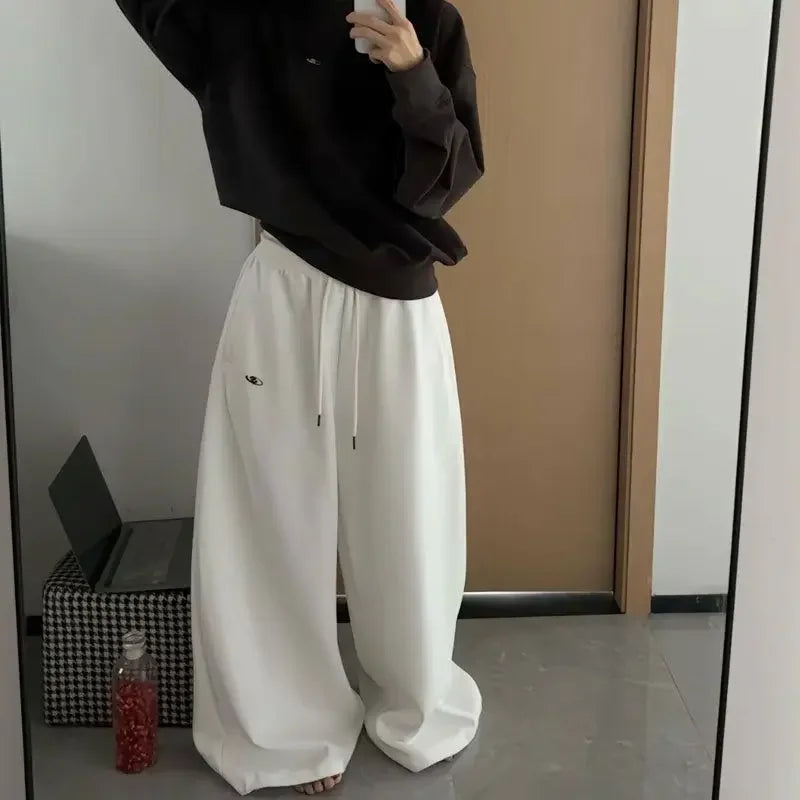 Women Oversized Wide Leg Sweatpants Retro Hip Hop Jogging Pants High Waist Casual Streetwear