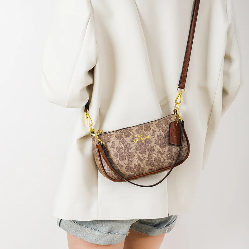 Women Vintage Leather Underarm Shoulder Bag Crossbody