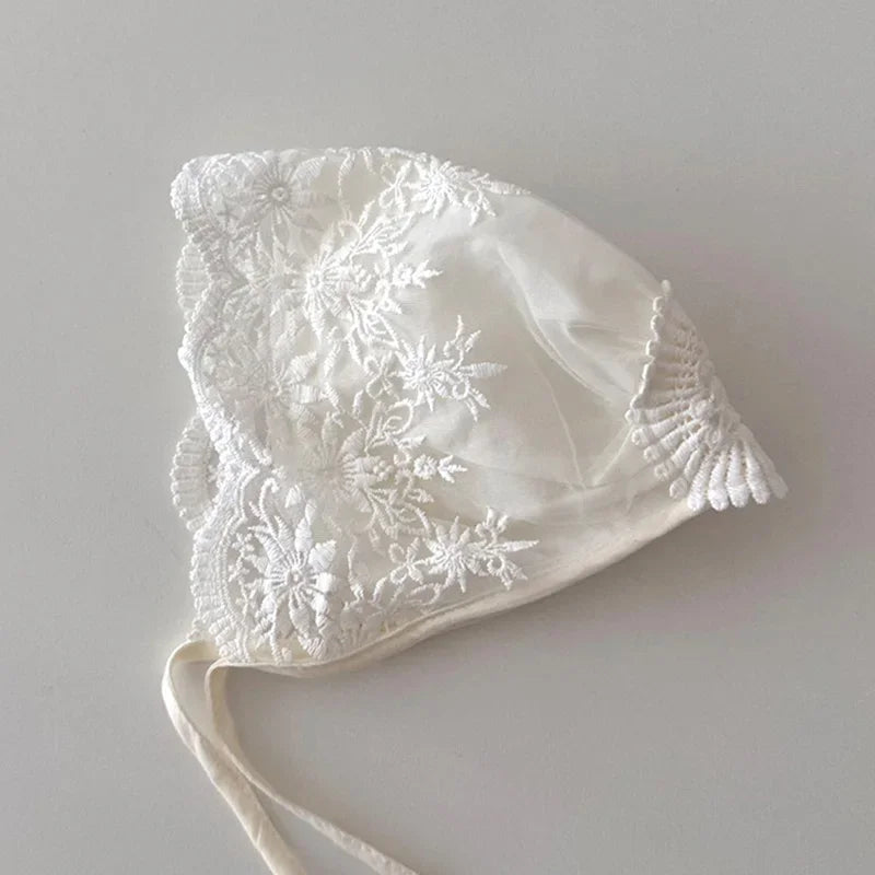 Baby Girl Lace Bonnet Newborn Baptism Hat 0-6 Months