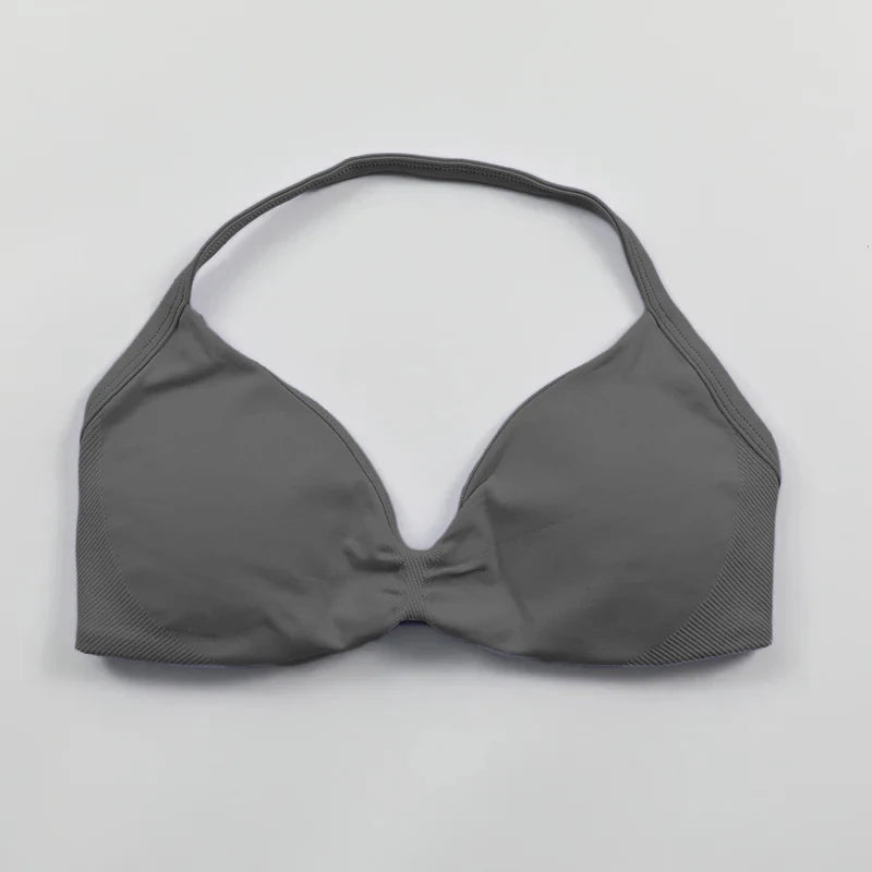 Women Seamless Strappy Sports Bra Push Up Gym Yoga Fitness Top