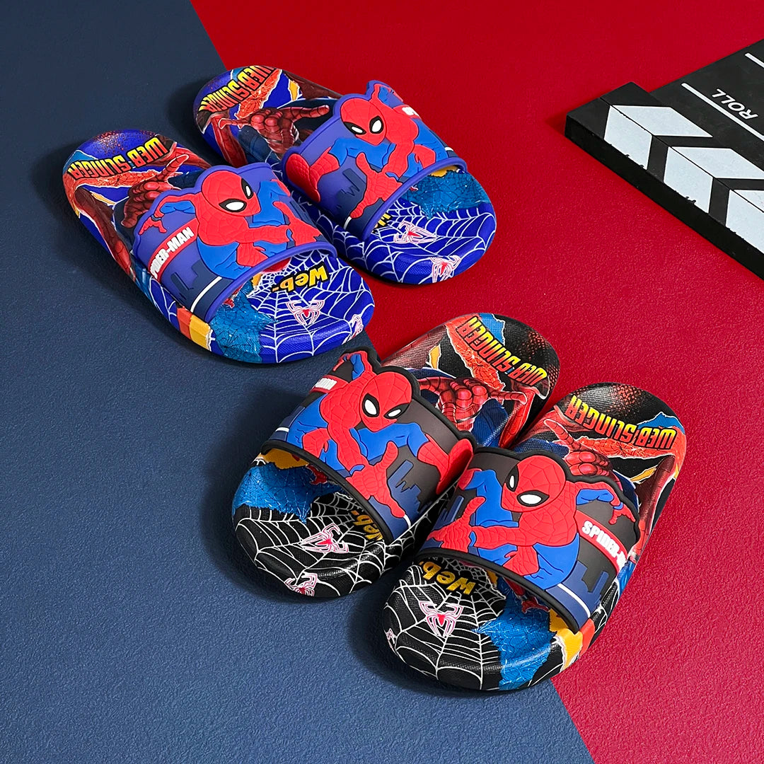 Kids Superhero Slide Sandals Cartoon Anti-Slip Summer Beach Slippers Open Toe Indoor Outdoor Shoes for Boys and Girls