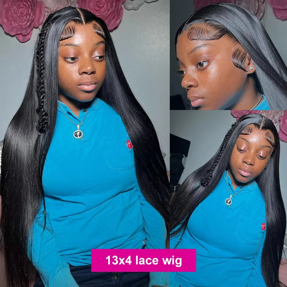 Straight Human Hair Wig – HD Lace Front Glueless Wig Natural Hairline
