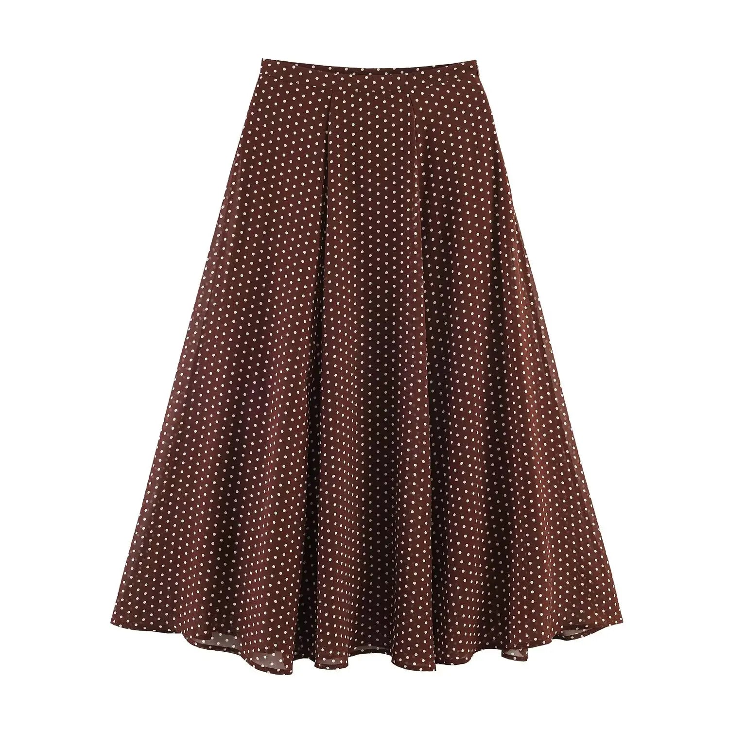 Polka Dot Midi Skirt Set for Women Bow Tie 2 Piece Outfit