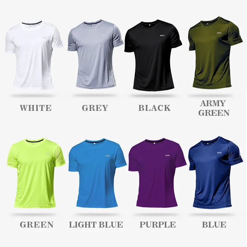 Men Multicolor Sport T Shirt Quick Dry Gym Running Fitness Jersey