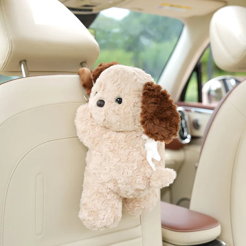 Cute Car Tissue Holder Hanging Plush Universal Tissue Box Case Organizer