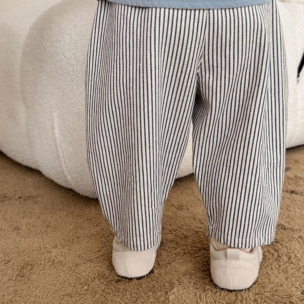 Toddler Kids Cartoon Harem Pants Cotton Striped Denim Baggy Trousers Fall 2026